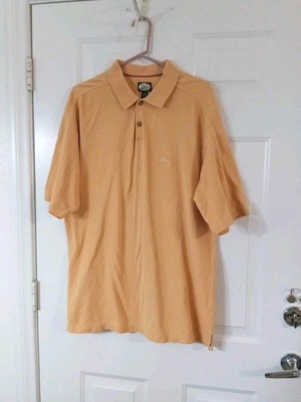 Tommy Bahama Men's XL Orange Short Sleeve Polo Shirt Pique Cotton